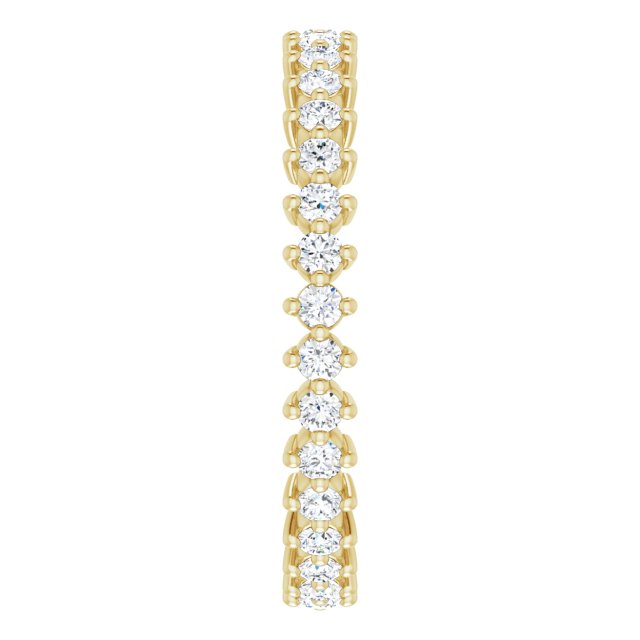 14K Gold Round Lab-Grown Diamond Eternity Band – 1.7 mm Stones - Yellow Gold - view 4