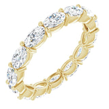 14K Gold Oval Lab-Grown Diamond Eternity Band – 5x3 mm Stones - Yellow Gold