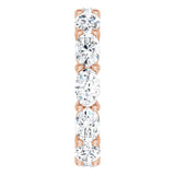 14K Gold Oval Lab-Grown Diamond Eternity Band – 6x4 mm Stones - Rose Gold - view 4