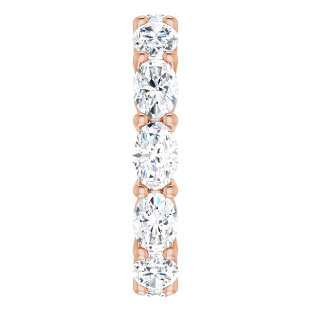 14K Gold Oval Lab-Grown Diamond Eternity Band – 6x4 mm Stones - Rose Gold - view 4