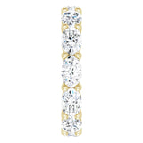 14K Gold Oval Lab-Grown Diamond Eternity Band – 6x4 mm Stones - Yellow Gold - view 4