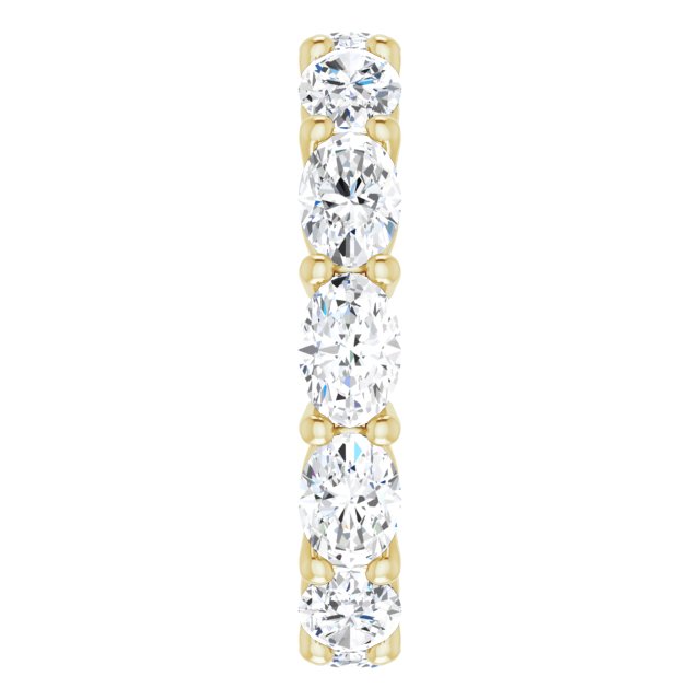 14K Gold Oval Lab-Grown Diamond Eternity Band – 6x4 mm Stones - Yellow Gold - view 4