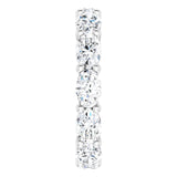 Platinum Oval Natural Diamond Eternity Band – 6x4 mm Stones - view 4