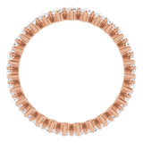 14K Gold Round Lab-Grown Diamond Eternity Band – 2.25 mm Stones - Rose Gold - view 2
