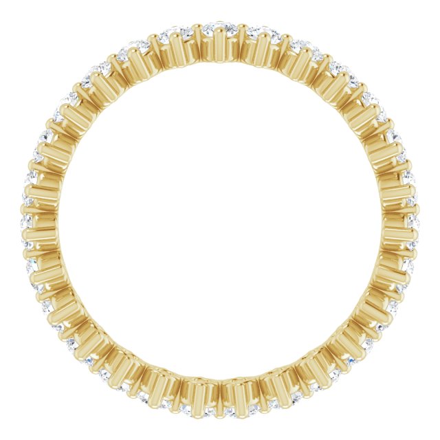 14K Gold Round Lab-Grown Diamond Eternity Band – 2.25 mm Stones - Yellow Gold - view 2