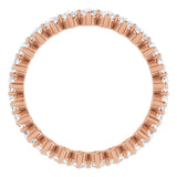 14K Gold Round Lab-Grown Diamond Eternity Band – 2.5 mm Stones - Rose Gold - view 2