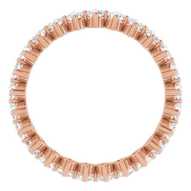 14K Gold Round Lab-Grown Diamond Eternity Band – 2.5 mm Stones - Rose Gold - view 2