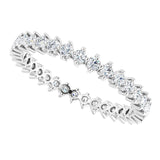 14K Gold Round Lab-Grown Diamond Eternity Band – 1.7 mm Stones - White Gold - view 5