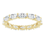 14K Gold Oval Lab-Grown Diamond Eternity Band – 5x3 mm Stones - Yellow Gold - view 3