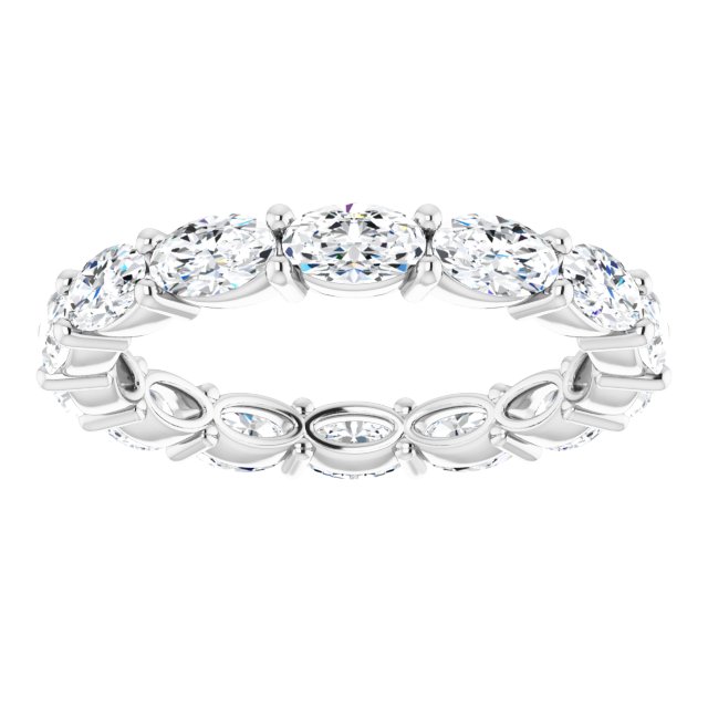 Platinum Oval Lab-Grown Diamond Eternity Band – 5x3 mm Stones - view 3
