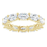 14K Gold Oval Lab-Grown Diamond Eternity Band – 6x4 mm Stones - Yellow Gold - view 3