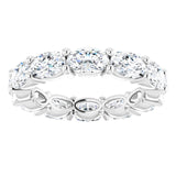 Platinum Oval Lab-Grown Diamond Eternity Band – 6x4 mm Stones - view 3