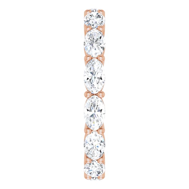 14K Gold Oval Lab-Grown Diamond Eternity Band – 5x3 mm Stones - Rose Gold - view 4