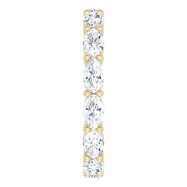 14K Gold Oval Natural Diamond Eternity Band – 5x3 mm Stones - Yellow Gold - view 4