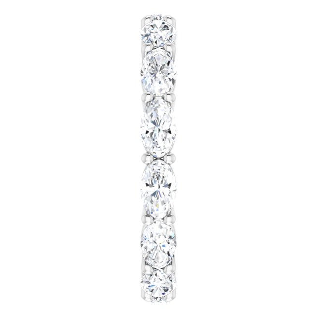 Platinum Oval Natural Diamond Eternity Band – 5x3 mm Stones - view 4