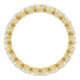 14K Gold Round Natural Diamond Eternity Band – 3 mm Stones - Yellow Gold - view 2