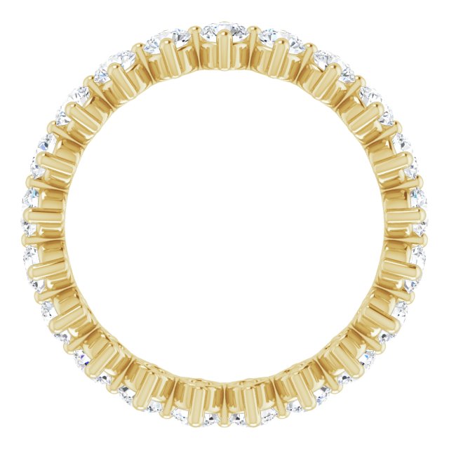 14K Gold Round Natural Diamond Eternity Band – 3 mm Stones - Yellow Gold - view 2