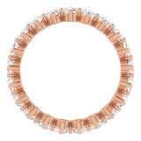 14K Gold Round Lab-Grown Diamond Eternity Band – 3 mm Stones - Rose Gold - view 2