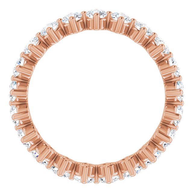 14K Gold Round Lab-Grown Diamond Eternity Band – 3 mm Stones - Rose Gold - view 2