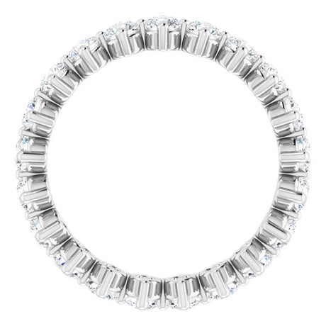 Platinum Round Natural Diamond Eternity Band – 3 mm Stones - view 2