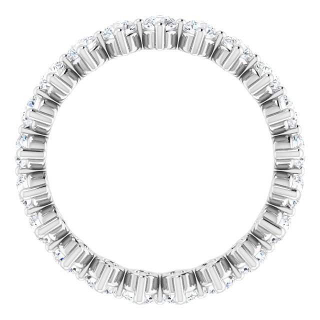 Platinum Round Natural Diamond Eternity Band – 3 mm Stones - view 2