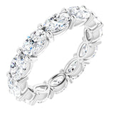 14K Gold Oval Lab-Grown Diamond Eternity Band – 6x4 mm Stones - White Gold