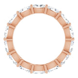 14K Gold Oval Lab-Grown Diamond Eternity Band – 5x3 mm Stones - Rose Gold - view 2