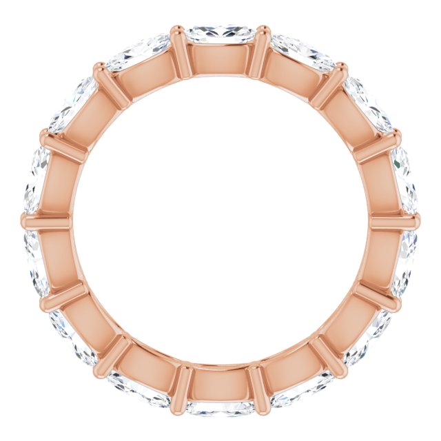 14K Gold Oval Lab-Grown Diamond Eternity Band – 5x3 mm Stones - Rose Gold - view 2