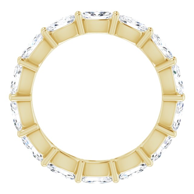 14K Gold Oval Lab-Grown Diamond Eternity Band – 5x3 mm Stones - Yellow Gold - view 2