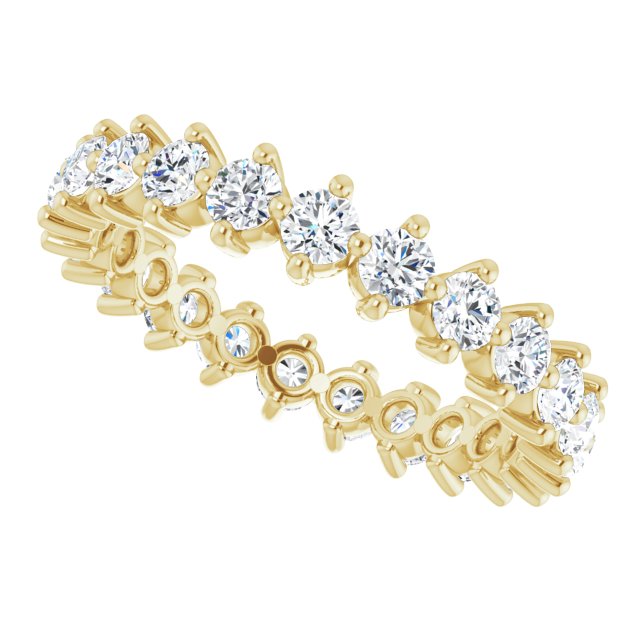 14K Gold Round Lab-Grown Diamond Eternity Band – 2.8 mm Stones - Yellow Gold - view 5