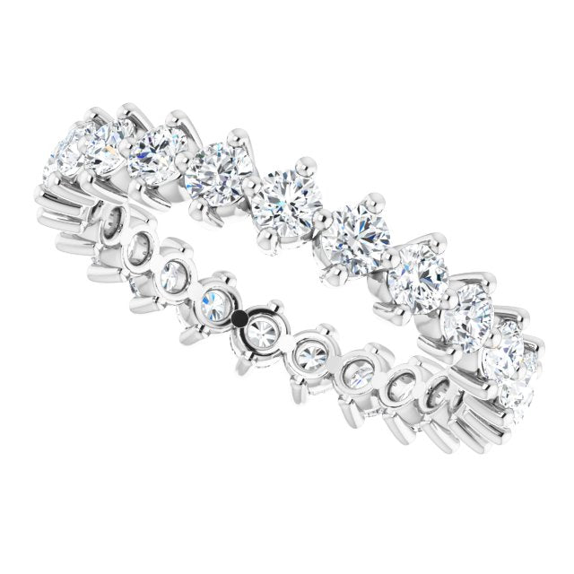Platinum Round Lab-Grown Diamond Eternity Band – 2.8 mm Stones - view 5