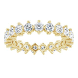 14K Gold Round Lab-Grown Diamond Eternity Band – 3 mm Stones - Yellow Gold - view 3