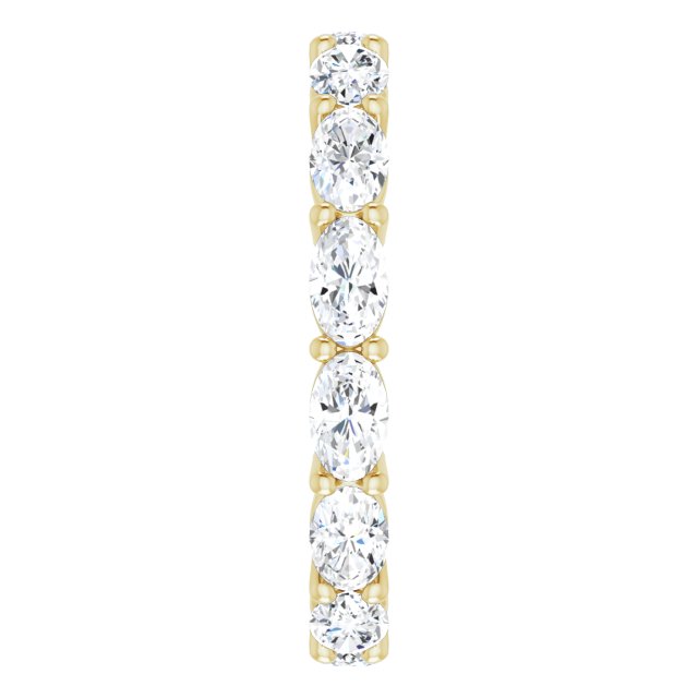 14K Gold Oval Lab-Grown Diamond Eternity Band – 5x3 mm Stones - Yellow Gold - view 4