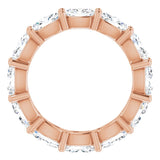 14K Gold Oval Lab-Grown Diamond Eternity Band – 6x4 mm Stones - Rose Gold - view 2