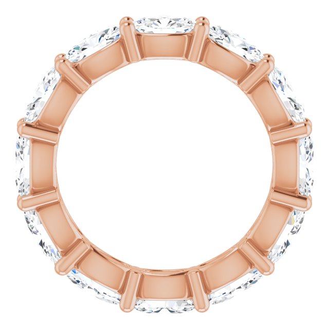 14K Gold Oval Lab-Grown Diamond Eternity Band – 6x4 mm Stones - Rose Gold - view 2