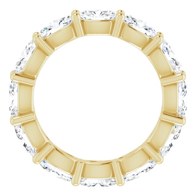 14K Gold Oval Lab-Grown Diamond Eternity Band – 6x4 mm Stones - Yellow Gold - view 2