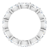 Platinum Oval Natural Diamond Eternity Band – 6x4 mm Stones - view 2