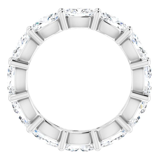 Platinum Oval Natural Diamond Eternity Band – 6x4 mm Stones - view 2