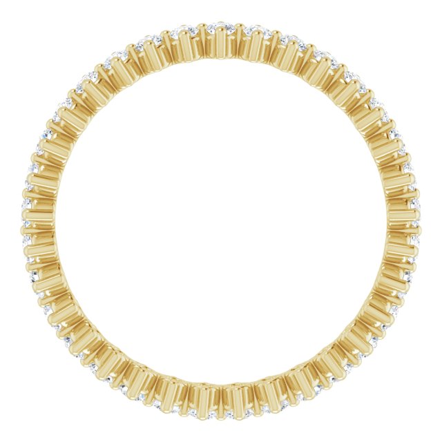 14K Gold Round Lab-Grown Diamond Eternity Band – 1.7 mm Stones - Yellow Gold - view 2