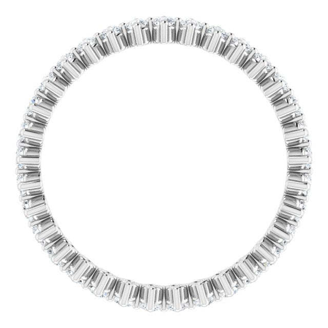 14K Gold Round Lab-Grown Diamond Eternity Band – 1.7 mm Stones - White Gold - view 2