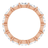 14K Gold Oval Natural Diamond Eternity Band – 5x3 mm Stones - Rose Gold - view 2
