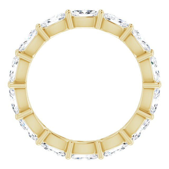 14K Gold Oval Natural Diamond Eternity Band – 5x3 mm Stones - Yellow Gold - view 2