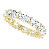 14K Gold Oval Lab-Grown Diamond Eternity Band – 6x4 mm Stones - Yellow Gold - view 5