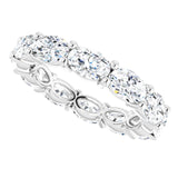Platinum Oval Natural Diamond Eternity Band – 6x4 mm Stones - view 5