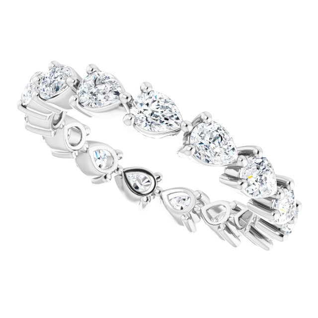 Platinum Pear Lab-Grown Diamond Eternity Band – 4x3 mm Stones - view 5