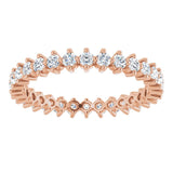 14K Gold Round Lab-Grown Diamond Eternity Band – 2 mm Stones - Rose Gold - view 3