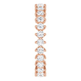 14K Gold Round Lab-Grown Diamond Eternity Band – 2.25 mm Stones - Rose Gold - view 4