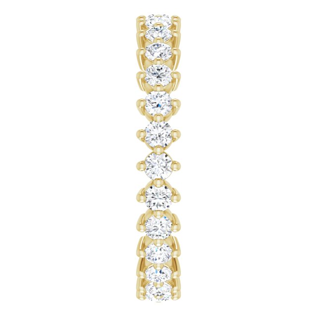 14K Gold Round Lab-Grown Diamond Eternity Band – 2.25 mm Stones - Yellow Gold - view 4
