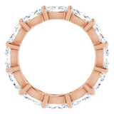 14K Gold Oval Lab-Grown Diamond Eternity Band – 6x4 mm Stones - Rose Gold - view 2