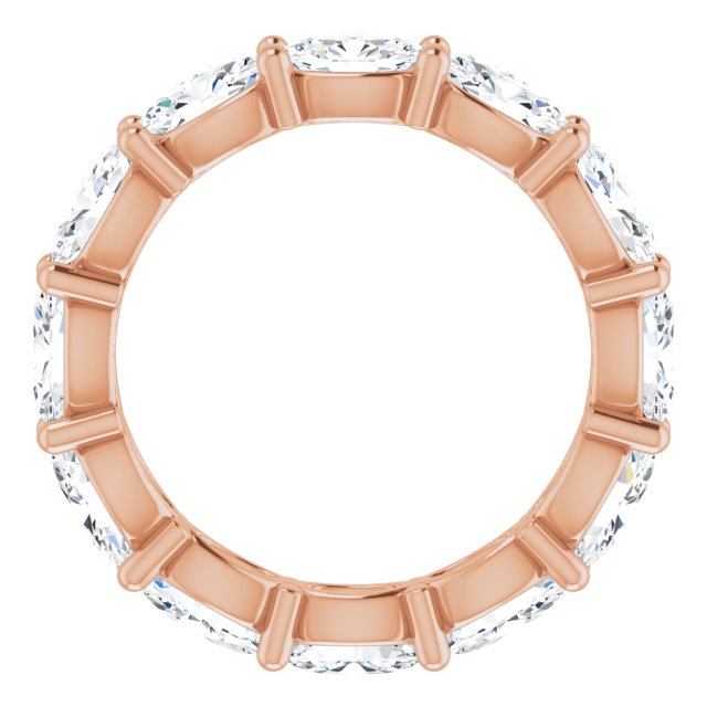14K Gold Oval Lab-Grown Diamond Eternity Band – 6x4 mm Stones - Rose Gold - view 2
